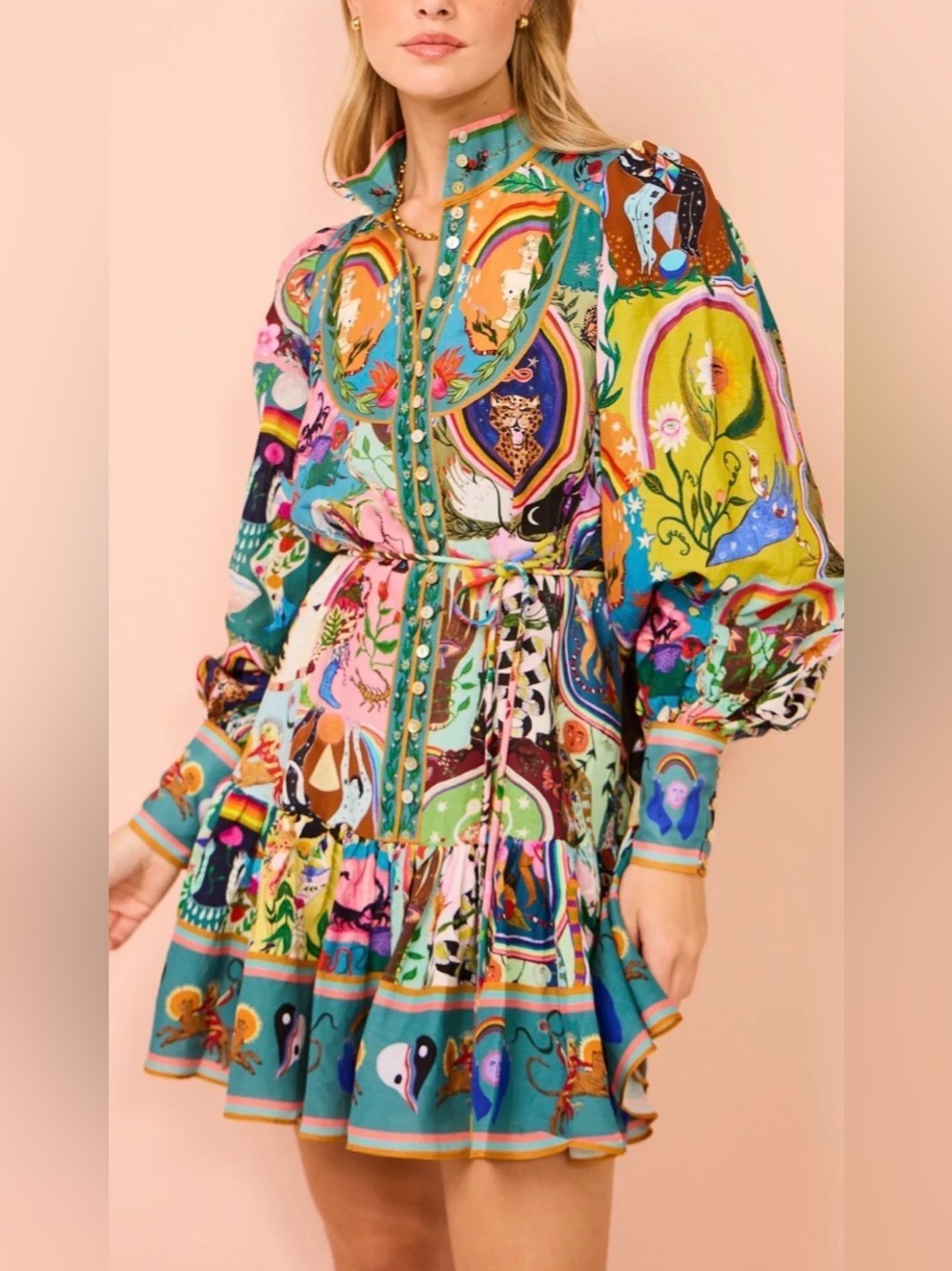 Multicolor Printed Women's Tunic Dress
